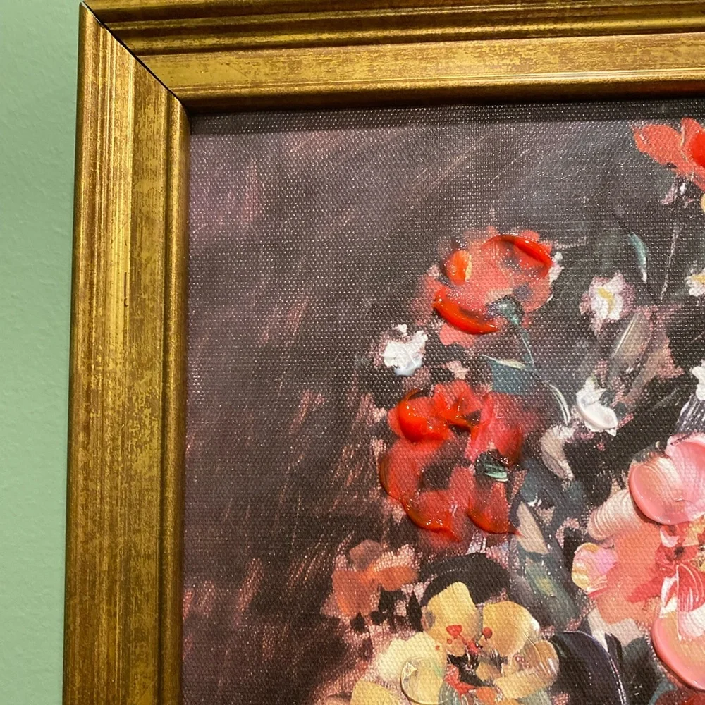 🖼HP🖼Floral Art Print in Gold Frame - Picture 4 of 6